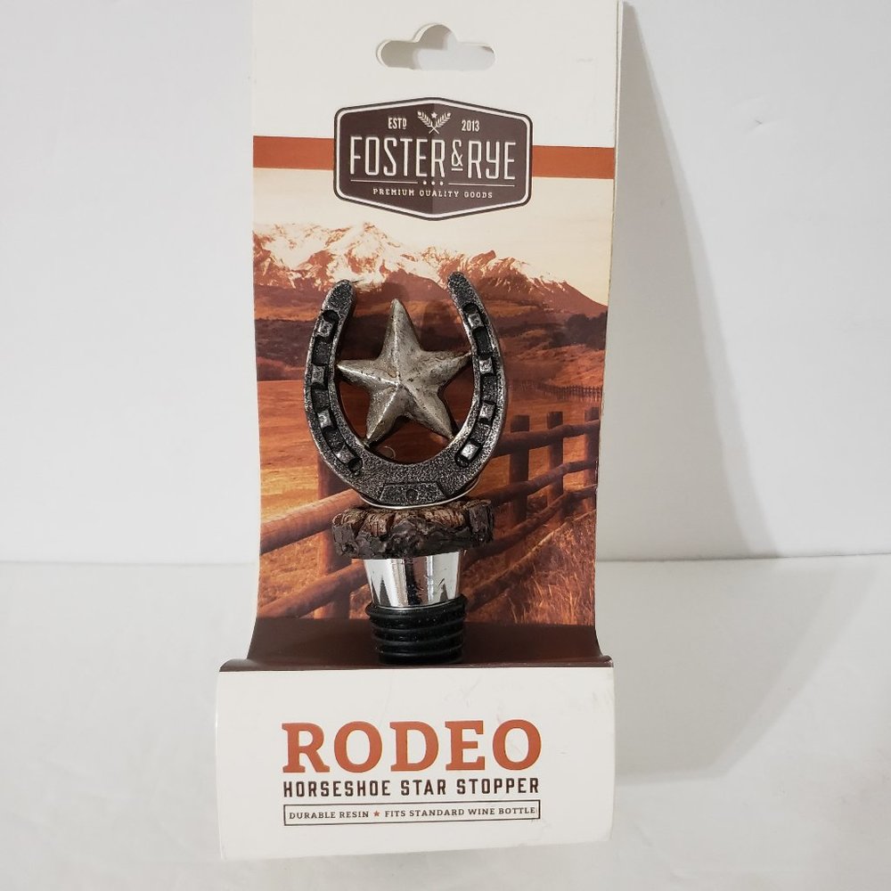 Foster & Rye Horseshoe Star Metal Wine Stopper Western Country Farm House NWT